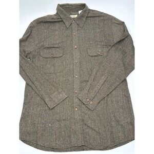 Summa Mens 100% Silk Textured Long Sleeve Button Down Shirt Brown Tan Size M